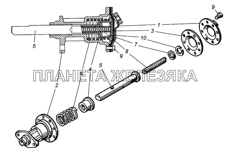 5320-2509010 Механизм блокировки в сборе КамАЗ-6450 8х8