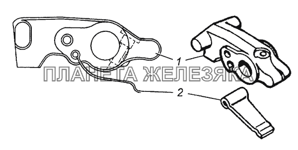 5320-2707217 Собачка защелки крюка в сборе КамАЗ-6450 8х8