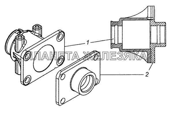 4310-2707235 Корпус буксирного прибора с крышкой (комплект) КамАЗ-6450 8х8