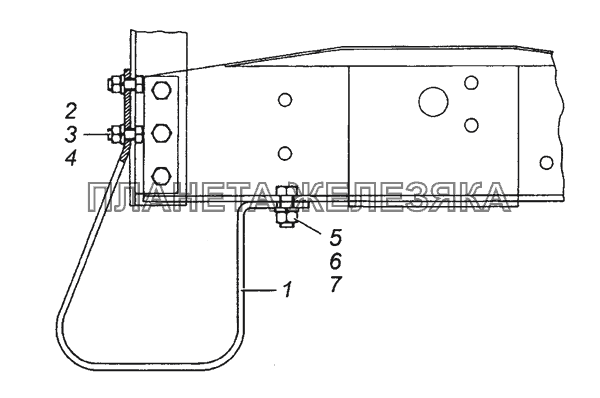 4310-2804003 Установка заднего буфера КамАЗ-6450 8х8