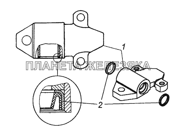 43114-2902018 Ушко с втулкой и манжетами в сборе КамАЗ-43501 (4х4)
