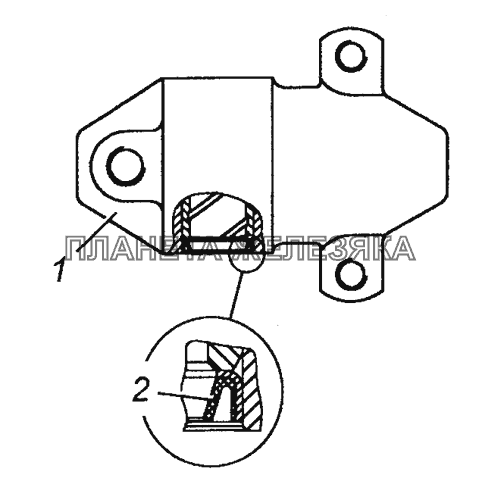 65115-2902018 Ушко с втулкой и манжетами в сборе КамАЗ-63501 8х8