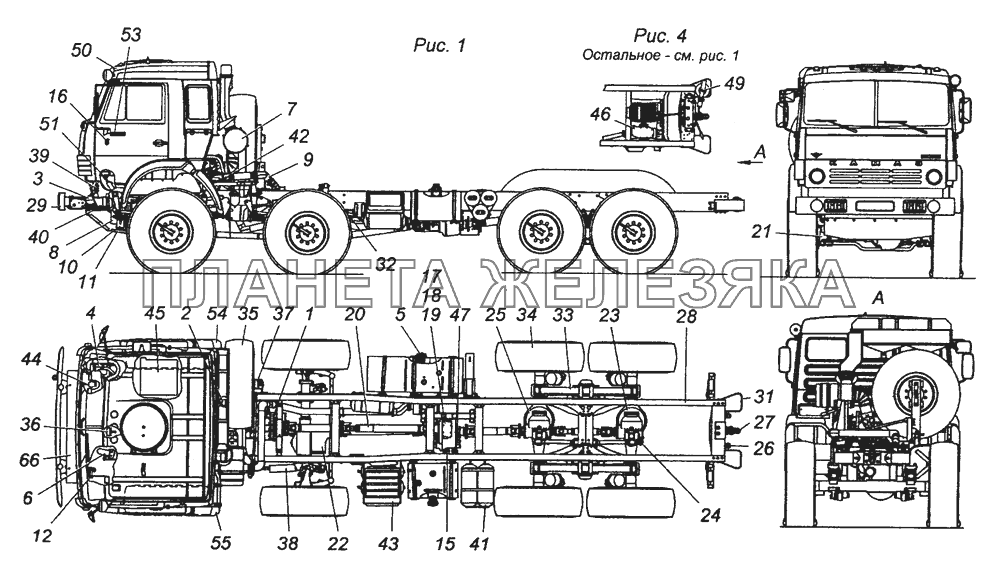 63501-0001310 Автомобиль КАМАЗ-63501 КамАЗ-53501 (6х6)