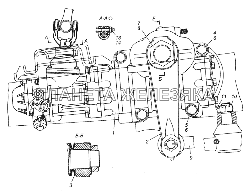 4310-3400012 Установка рулевого механизма КамАЗ-63501 8х8