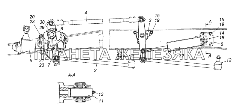 6350-3400012-10 Установка агрегатов рулевого управления КамАЗ-6450 8х8