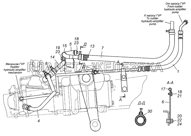 53205-3400018-10 Установка трубопроводов КамАЗ-63501 8х8