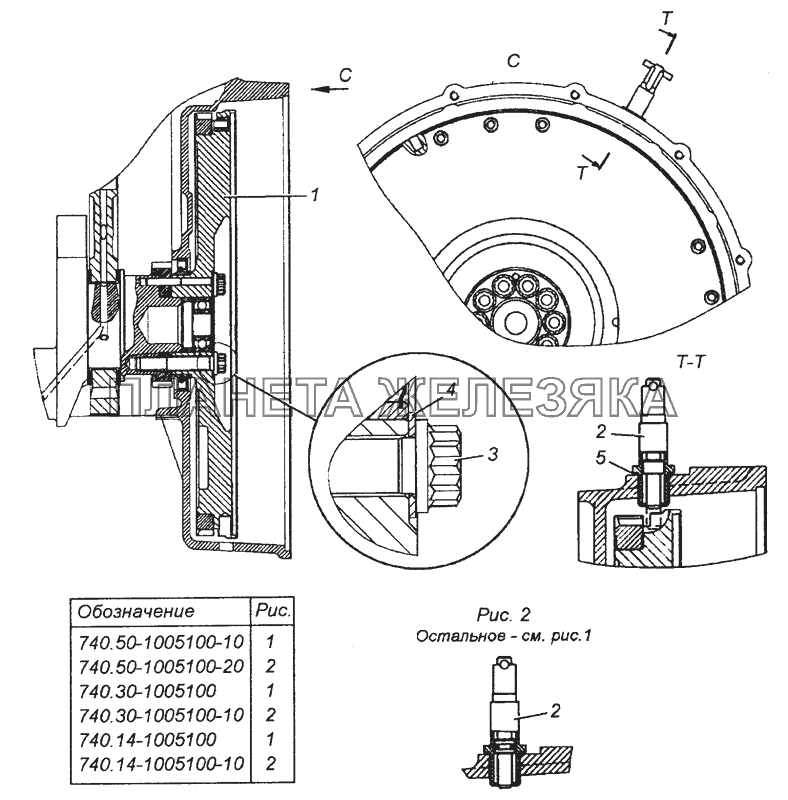 740.50-1005100-10 Установка маховика и фиксатора КамАЗ-43501 (4х4)