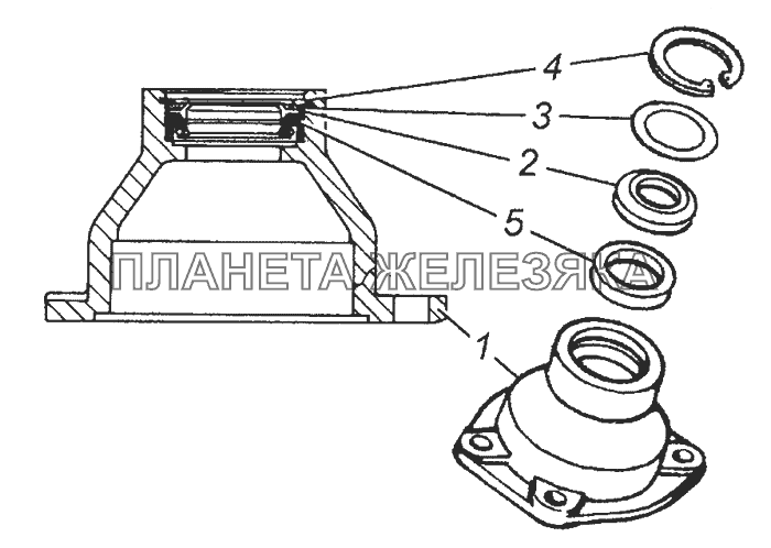 4310-3401720 Крышка корпуса с манжетами в сборе КамАЗ-6450 8х8