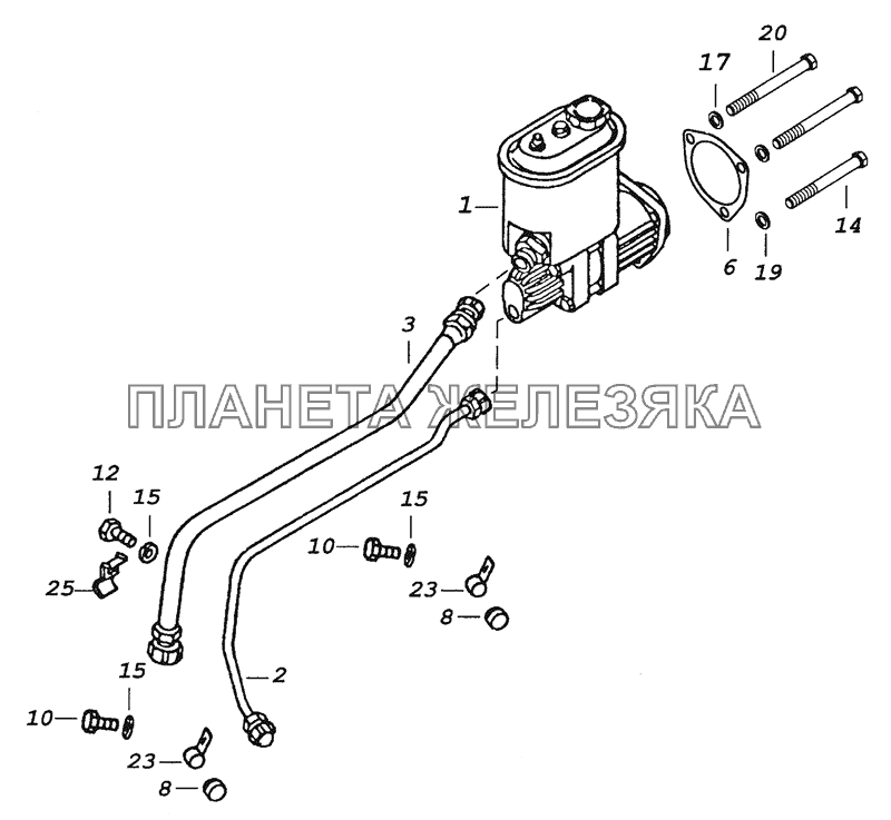 740.50-3407000 Установка насоса рулевого усилителя КамАЗ-6450 8х8