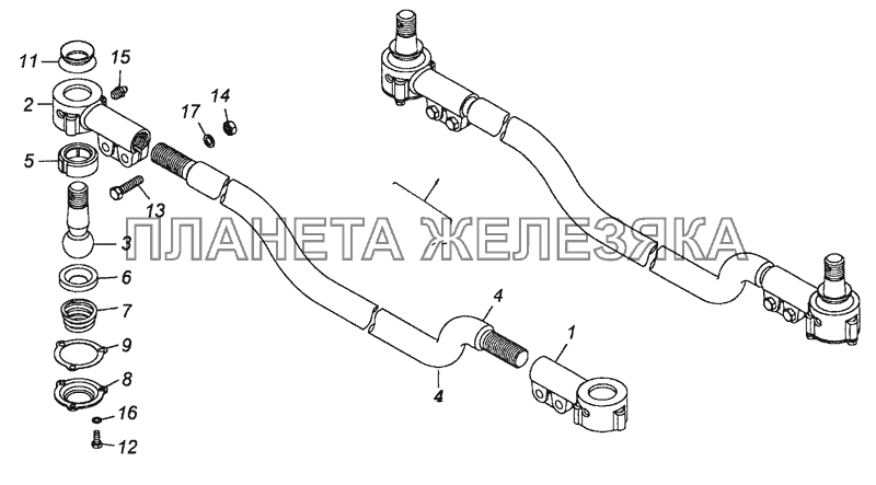 4310-3414052 Тяга рулевой трапеции КамАЗ-53501 (6х6)