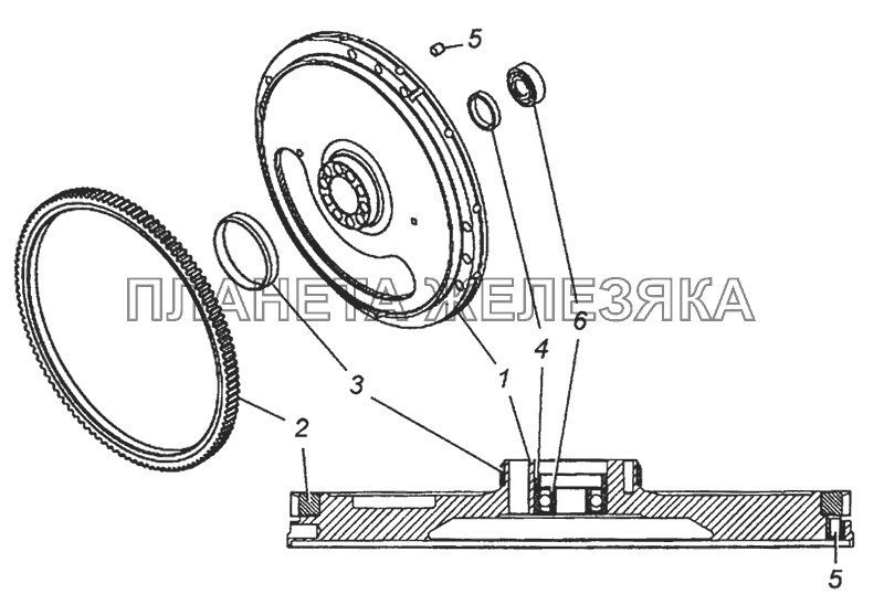 740.50-1005115-10 Маховик в сборе КамАЗ-53501 (6х6)