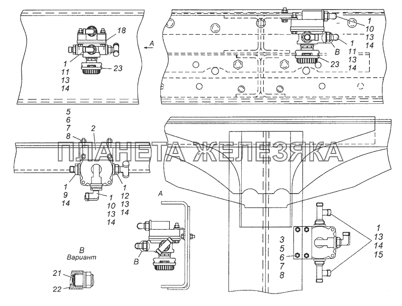 43101-3500018 Установка ускорительных клапанов КамАЗ-63501 8х8