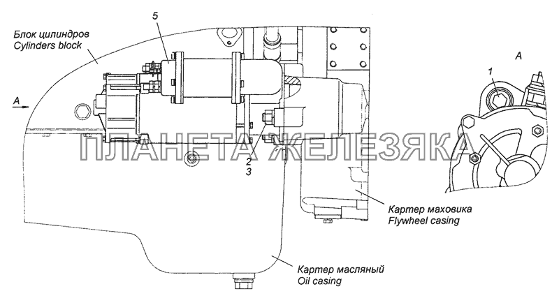 740.50-3708005 Установка стартера КамАЗ-43501 (4х4)