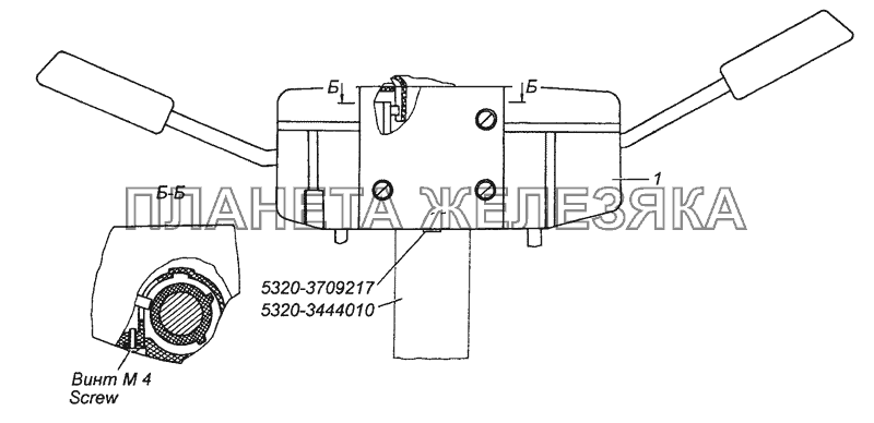 53215-3709002 Установка подрулевого переключателя КамАЗ-53501 (6х6)