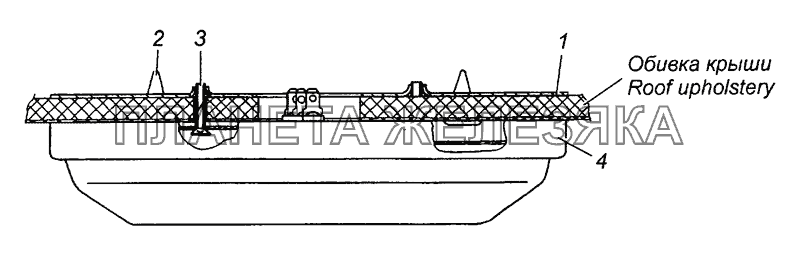 53205-3714001-10 Установка плафонов КамАЗ-53504 (6х6)