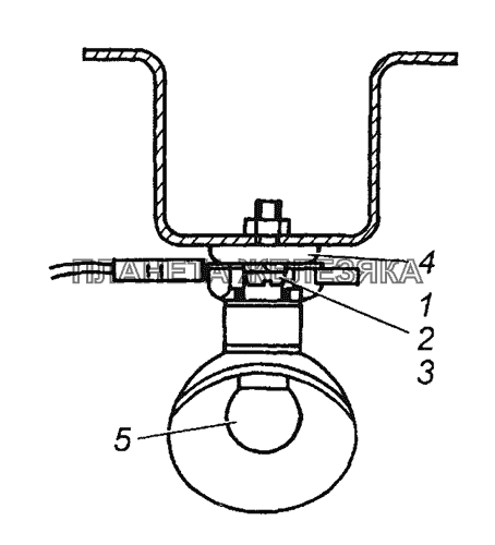 5320-3715001 Установка подкапотной лампы КамАЗ-43501 (4х4)