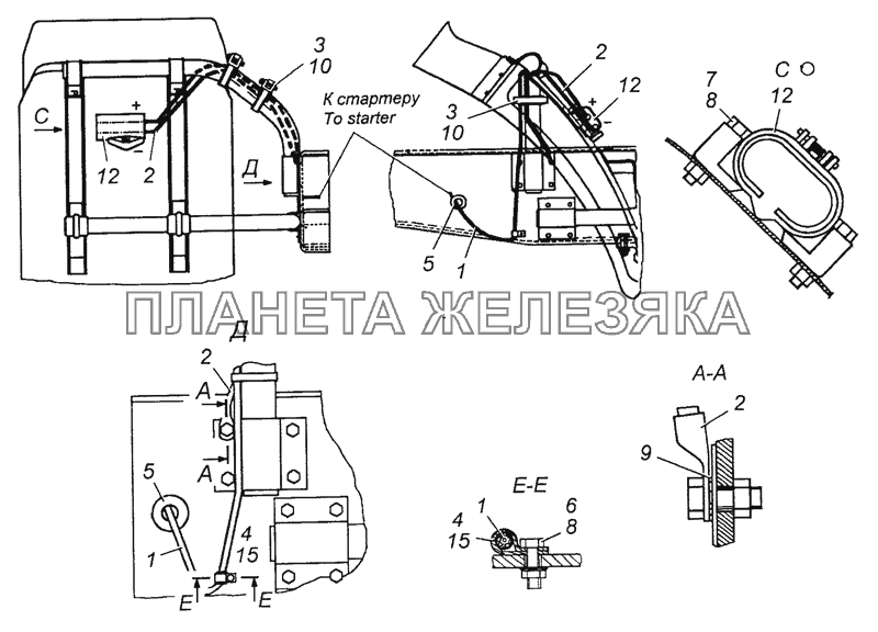 43114-3723001 Установка розетки внешнего запуска КамАЗ-43501 (4х4)