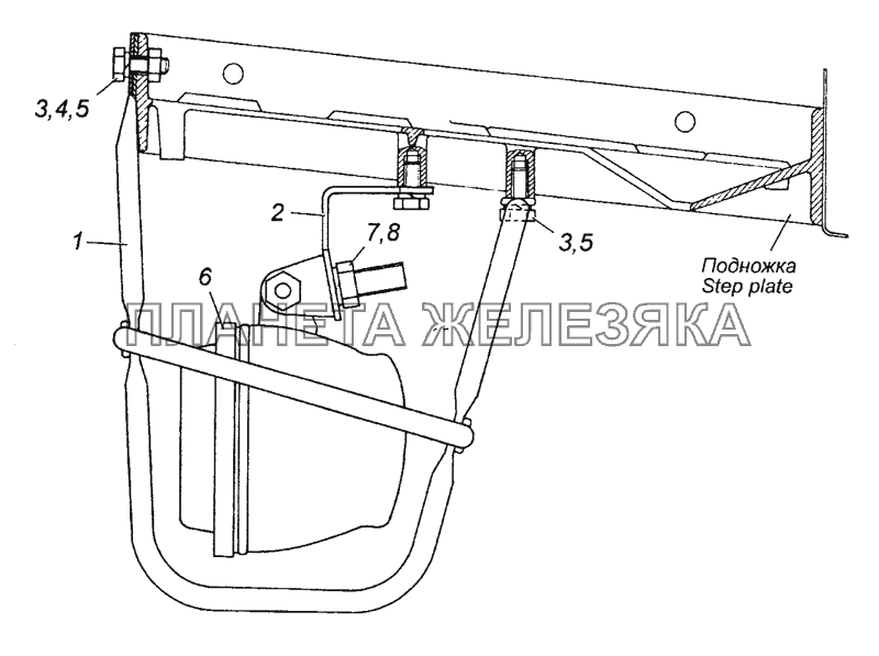 4310-3743001 Установка противотуманных фар КамАЗ-53504 (6х6)