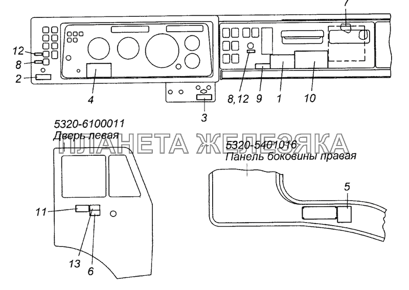 5320-3903001 Установка инструкционных табличек КамАЗ-53501 (6х6)