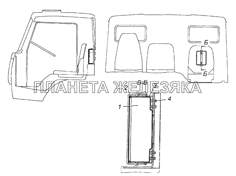 5320-3906010 Установка ящика запчастей КамАЗ-6450 8х8