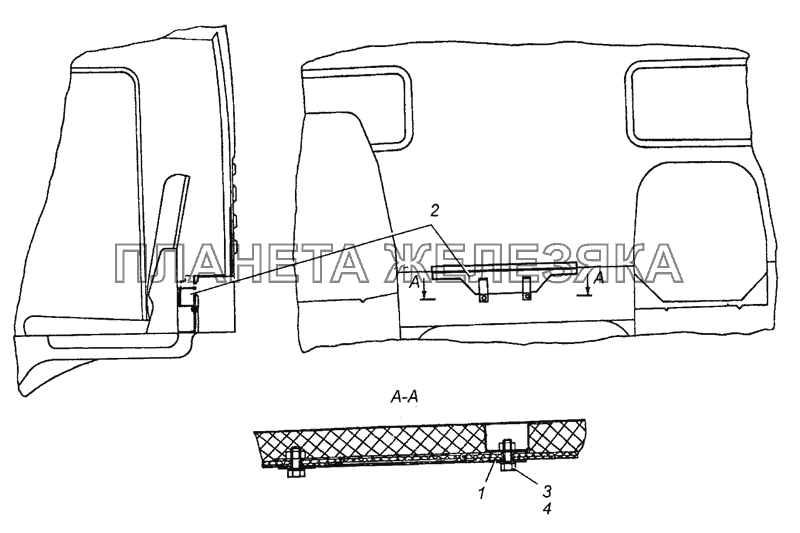 5320-3932002 Установка знака аварийной остановки КамАЗ-63501 8х8