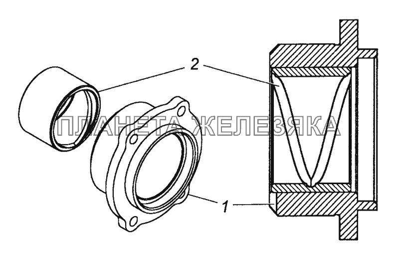 4310-4501024 Стакан с втулкой в сборе КамАЗ-6450 8х8