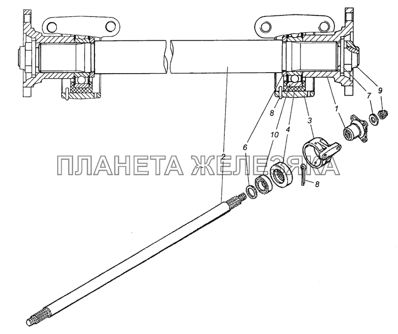 4310-4502210 Вал карданный промежуточный КамАЗ-6450 8х8