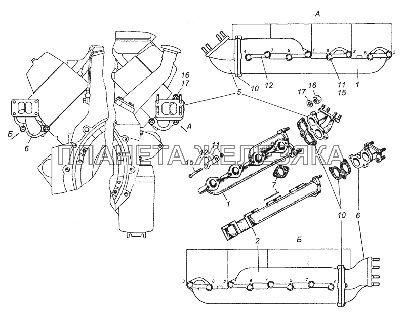 7406.1008000 Установка газопровода КамАЗ-53501 (6х6)