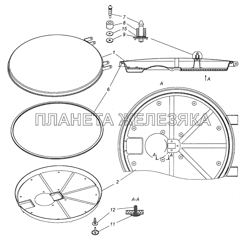 5350-5713010 Крышка люка в сборе КамАЗ-63501 8х8
