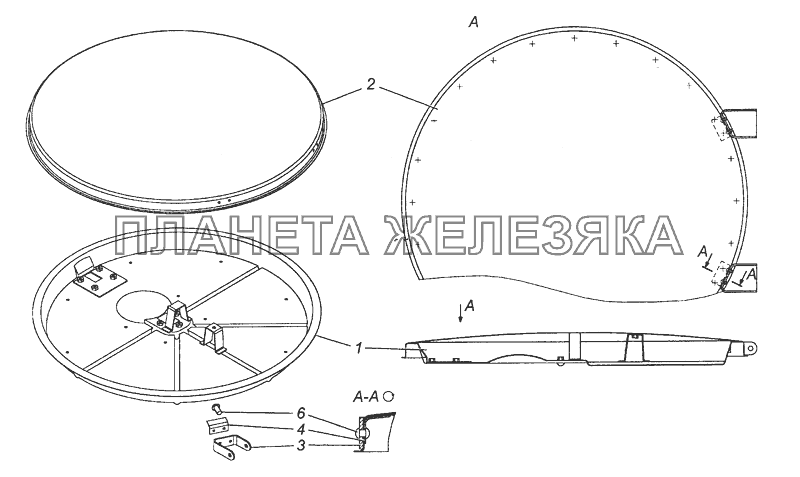 5350-5713012 Панель крышки люка в сборе КамАЗ-53504 (6х6)