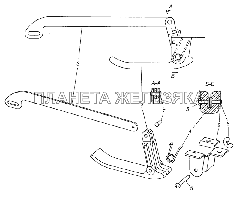 5350-5713330 Привод замка крышки люка КамАЗ-53501 (6х6)