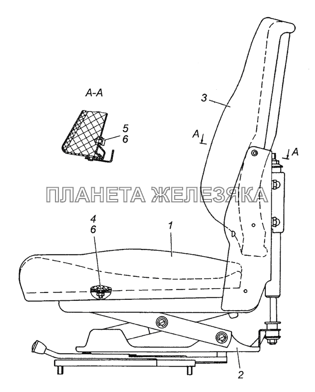 53205-6800010 Сиденье водителя в сборе КамАЗ-53501 (6х6)