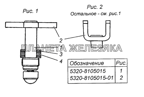 5320-8105015 Пробка крана в сборе КамАЗ-53504 (6х6)