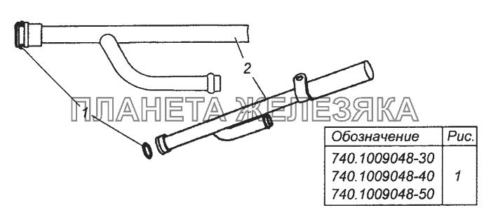 740.1009048-30 Трубка указателя уровня с кольцом в сборе КамАЗ-53501 (6х6)