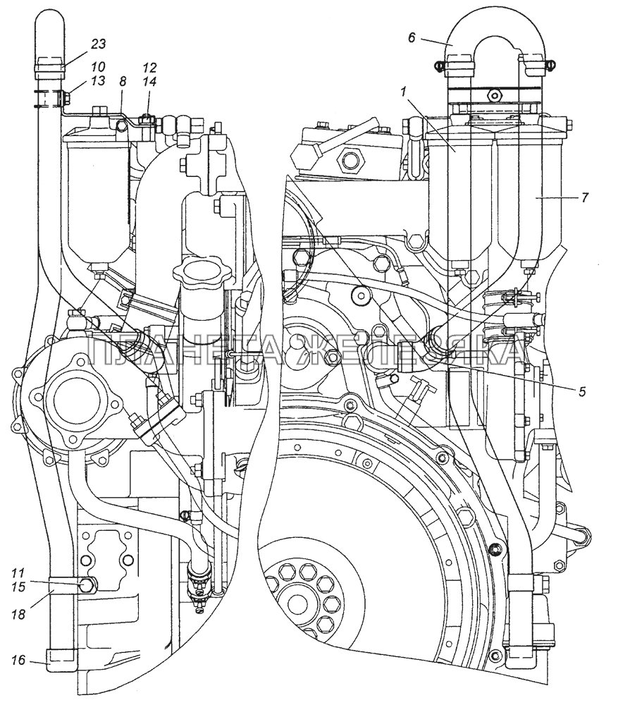 6350-1014001 Установка трубки вентиляции картера КамАЗ-53504 (6х6)