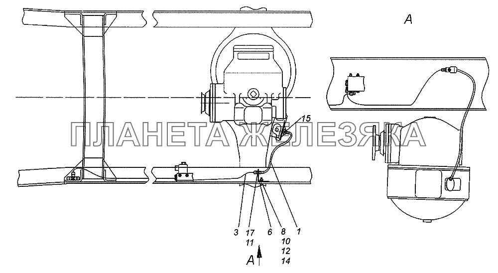 4350-2411030 Привод блокировки межколесного дифференциала КамАЗ-43502 (Евро 4)