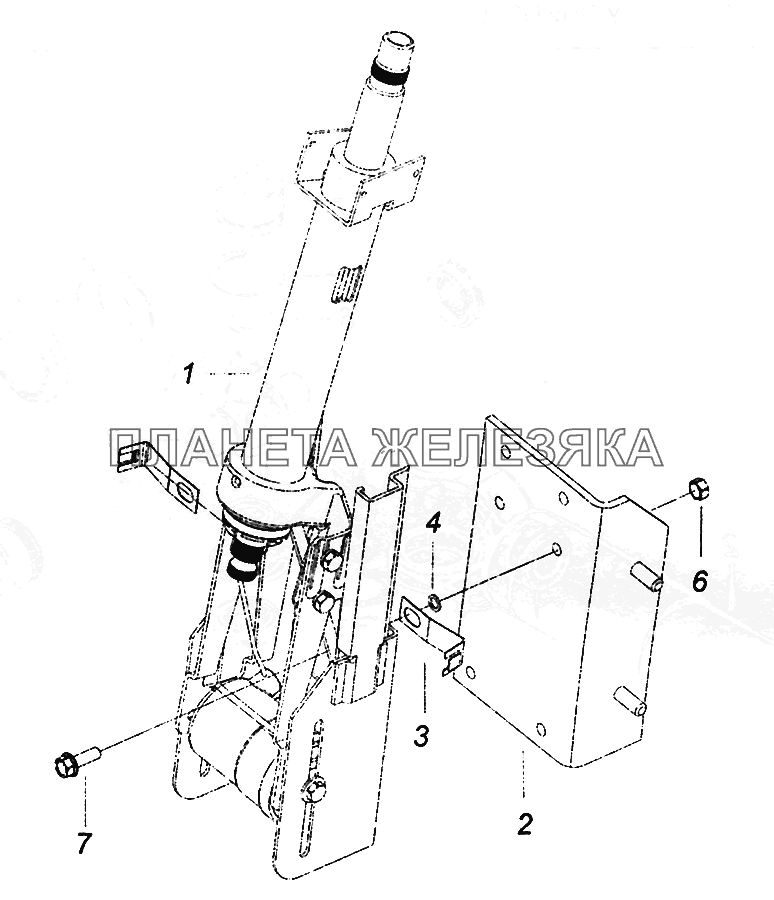 6520-3444075-19 Колонка рулевого управления с кронштейном КамАЗ-43502 (Евро 4)