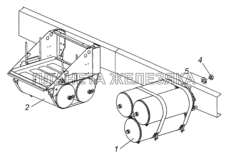 43118-3500013-58 Установка воздушных ресиверов КамАЗ-43502 (Евро 4)