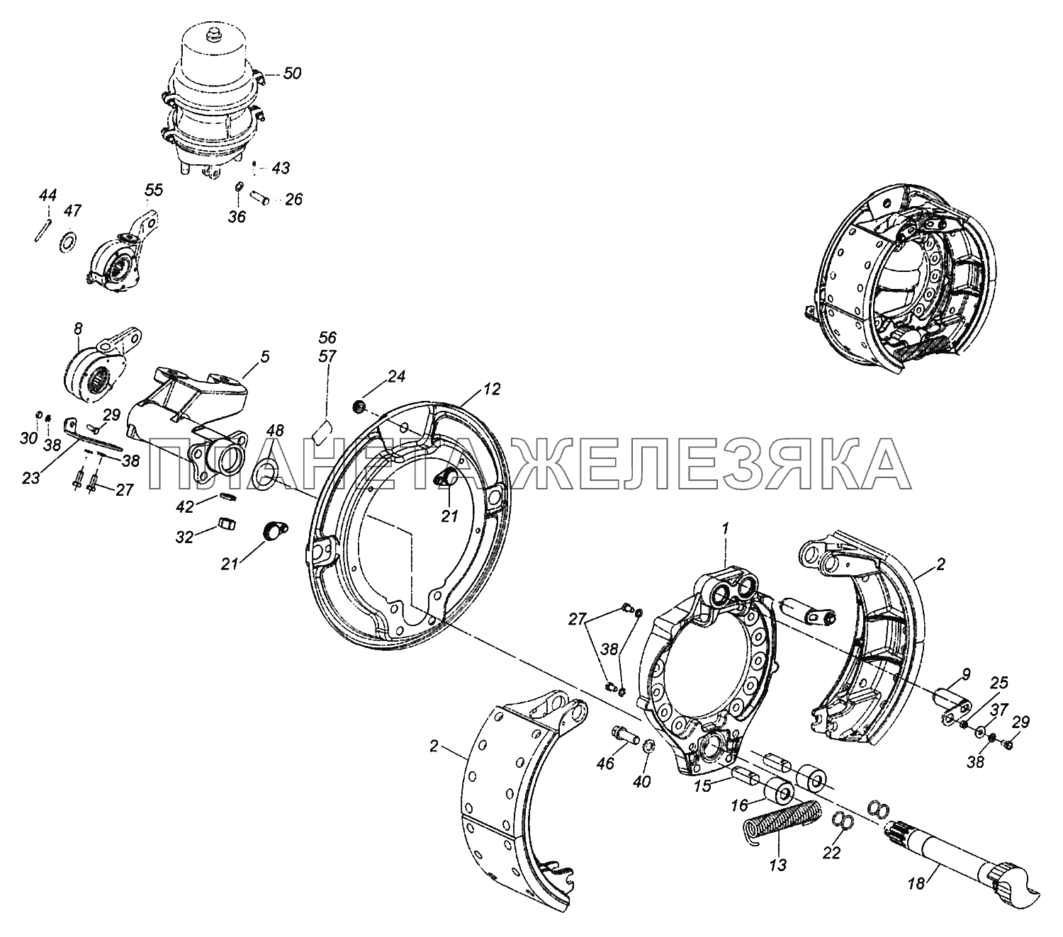 43114-3502010-22 Тормоз задний правый КамАЗ-43502 (Евро 4)