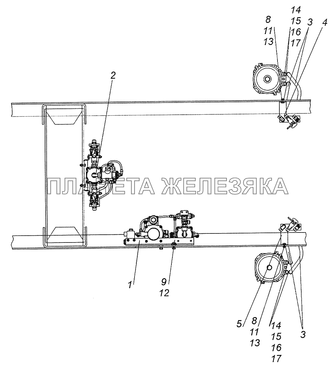 4350-3506002-04 Установка управления тормозами задней тележки КамАЗ-43502 (Евро 4)