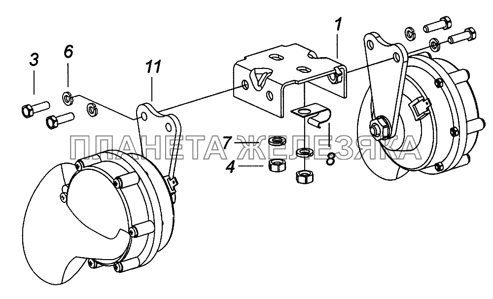 5320-3721001-10 Установка звуковых электрических сигналов КамАЗ-43502 (Евро 4)