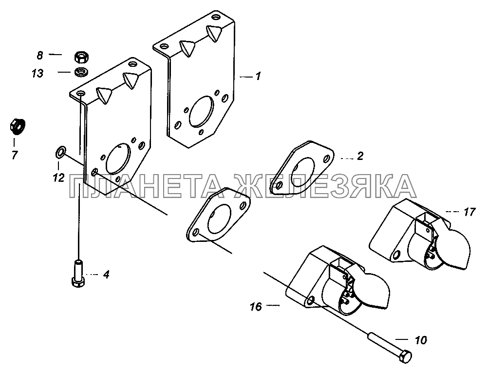 43114-3723003-70 Установка розеток прицепа КамАЗ-43502 (Евро 4)