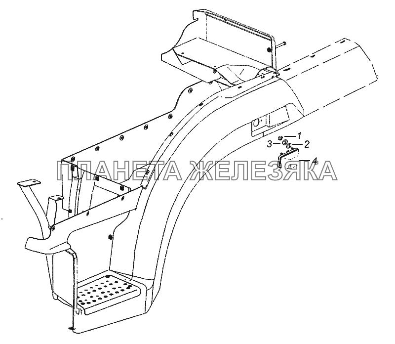 5480-3726001-10 Установка бокового повторителя указателя поворота КамАЗ-43502 (Евро 4)