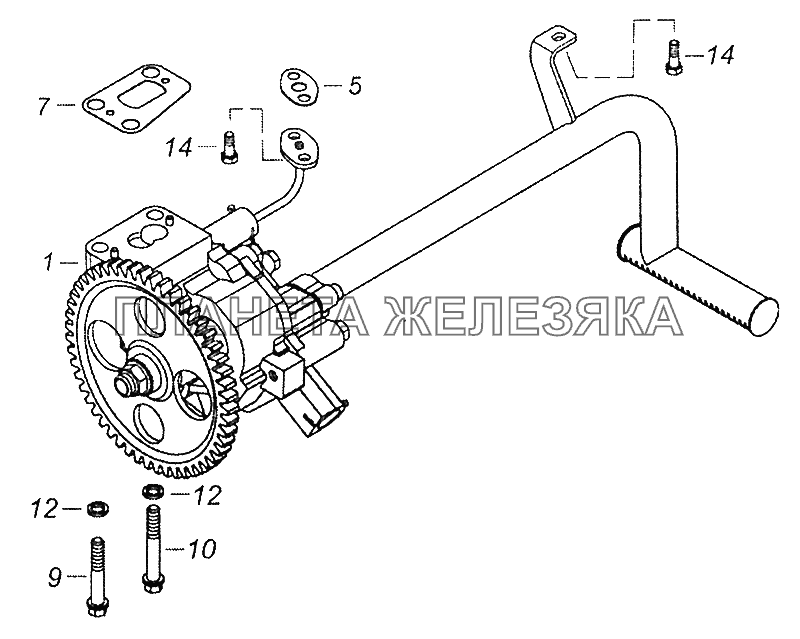 740.60-1011001-10 Установка маслинного насоса КамАЗ-43502 (Евро 4)