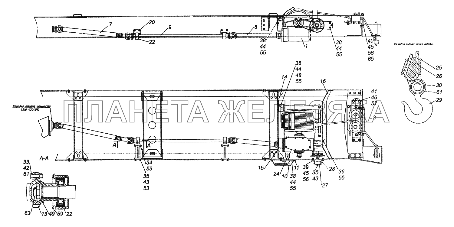 4326-4500010 Установка лебедки КамАЗ-43502 (Евро 4)