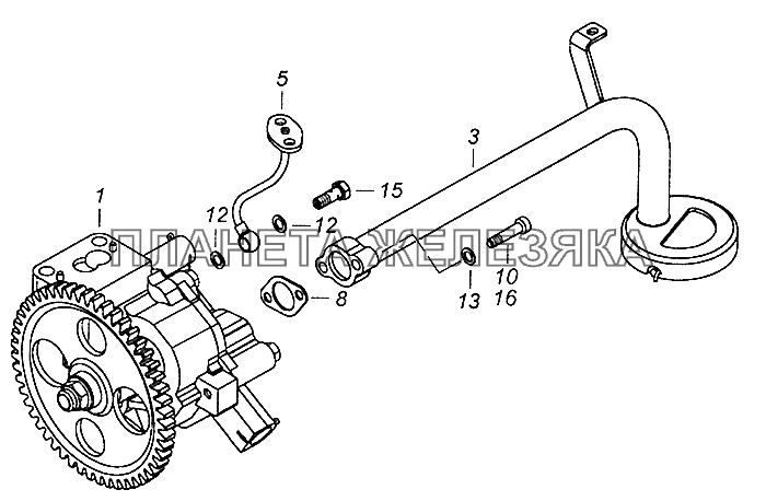 740.60-1011005 Насос масляный с маслозаборником КамАЗ-43502 (Евро 4)