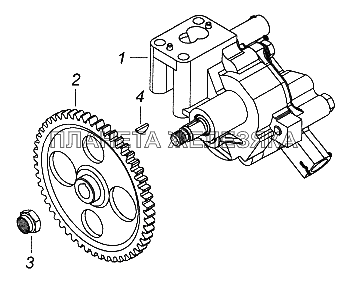 740.60-1011010 Масляный насос с шестерней КамАЗ-43502 (Евро 4)