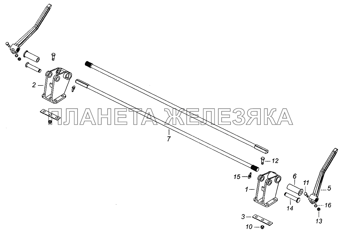 65115-5000003 Переднее крепление и механизм уравновешивания кабины КамАЗ-43502 (Евро 4)
