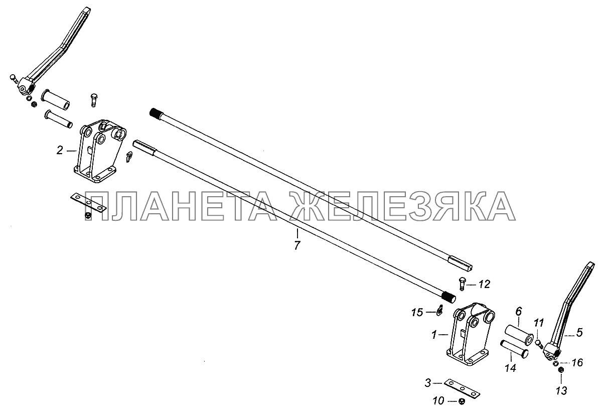 65115-5000003 Переднее крепление и механизм уравновешивания кабины КамАЗ-43502 (Евро 4) 65115-5000003 Переднее крепление и механизм уравновешивания кабины КамАЗ-43502 (Евро 4)