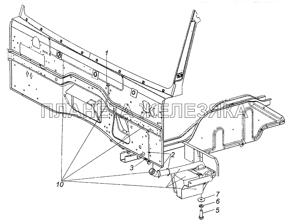 65115-5208004 Установка омывателя КамАЗ-43502 (Евро 4)